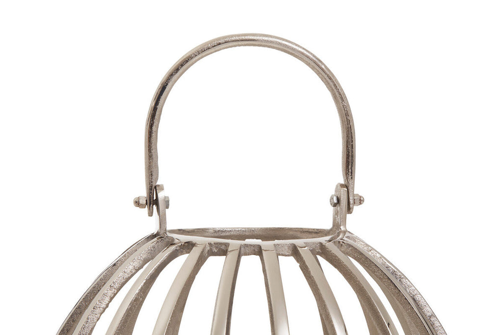 Large Silver Finish Lantern | Aura