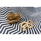 Gold Set of 4 Coasters with Holder | Serpent