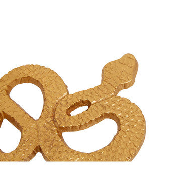 Gold Set of 4 Coasters with Holder | Serpent