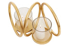 Aura Small Gold Finish Double Candle Holder.