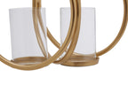 Medium Gold Finish Double Candle Holder | Aura