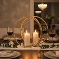 Medium Gold Finish Double Candle Holder | Aura