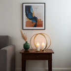 Medium Gold Finish Double Candle Holder | Aura