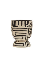 Barren Earthenware White And Black Hand Painted  Planter