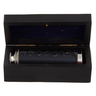 Black Leather Effect Telescope with Box | Churchill