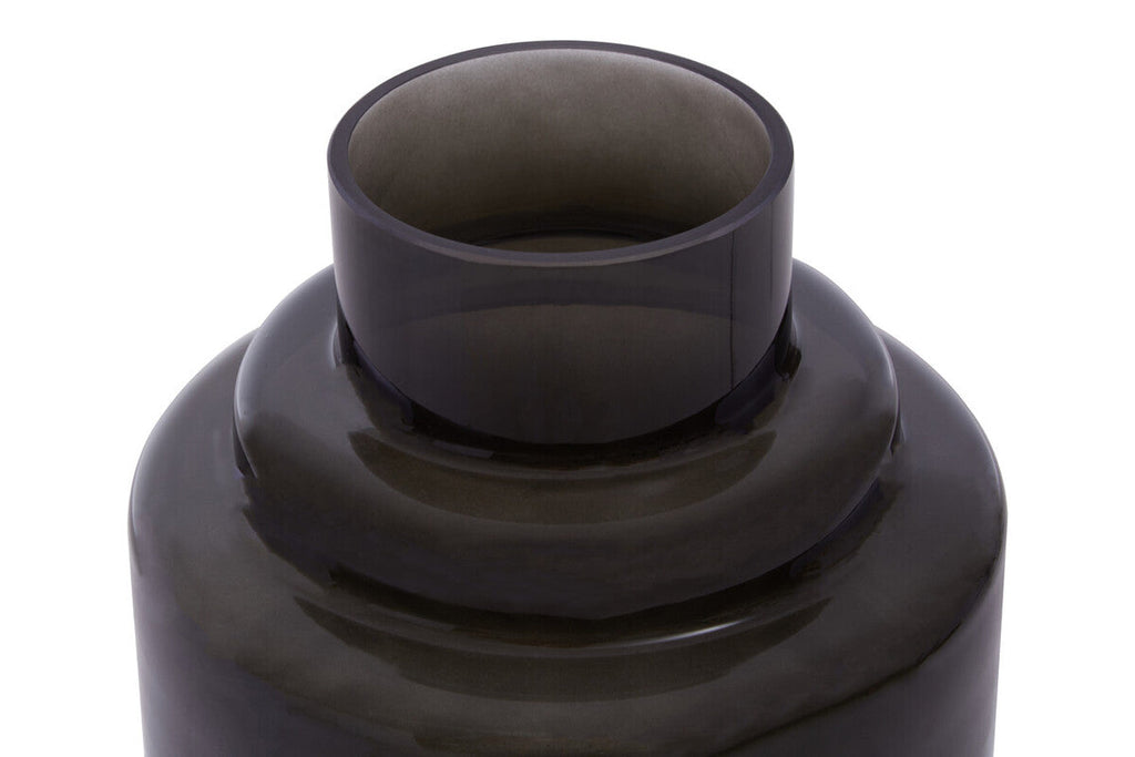 Small Black Smoked Glass Vase | Cayden