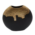 Large Black and Gold Round Vase | Daito