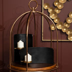 Black and Gold Finish Candle Holder | Daito