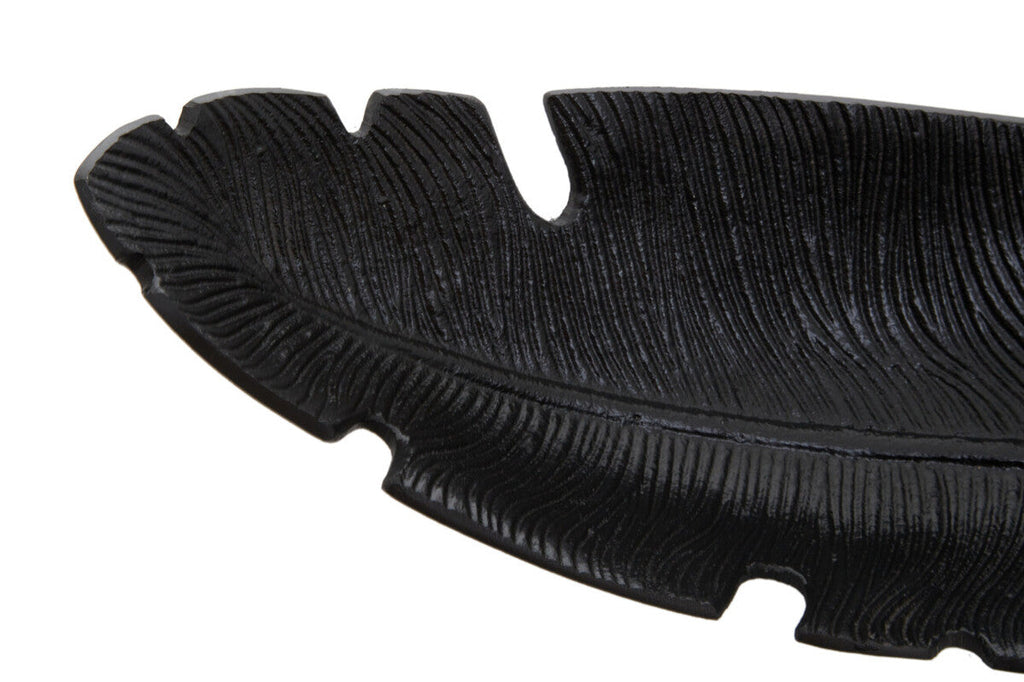 Black Finish Curved Leaf Dish | Prato