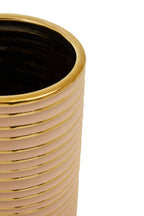 Large Blush Pink and Gold Ceramic Vase | Haldis