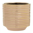Blush Pink and Gold Large Ceramic Planter | Haldis