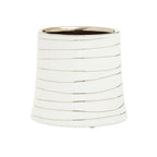 Small White and Silver Ceramic Planter | Haldis