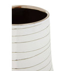 Small White and Silver Ceramic Planter | Haldis
