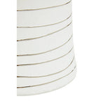 Small White and Silver Ceramic Planter | Haldis