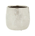 Small White Silver Ceramic Planter | Honna
