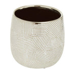 Small White Silver Ceramic Planter | Honna