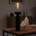 Carrie Large Black Crystal Candle Holder