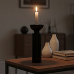Carrie Large Black Crystal Candle Holder