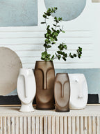 Viso Grey Small Face Design Vase