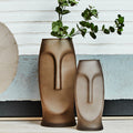 Smoked Grey Large Face Design Vase | Viso