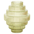 Small Green Ribbed Glass Vase | Benka