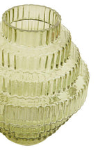 Small Green Ribbed Glass Vase | Benka