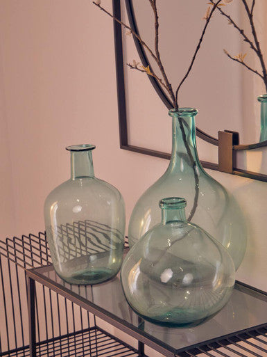 Blue Large Bottle Neck Recycled Glass Vase | Bexley