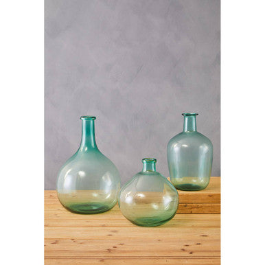 Blue Large Bottle Neck Recycled Glass Vase | Bexley
