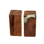 Set of 2 Teak and Resin Bookends | Sakra