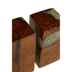 Set of 2 Teak and Resin Bookends | Sakra