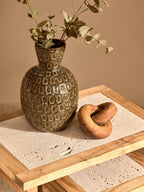 Small Green Textured Ceramic Vase | Yana