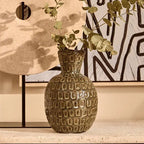 Small Green Textured Ceramic Vase | Yana