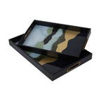 Set of Two Assorted Colour Rectangular Trays | Celina