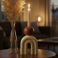 Utica Candle Holder With Cream Base