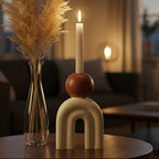 Utica Candle Holder With Cream Base
