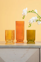 Small Olive Green Glass Vase | Edan