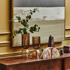 Esma Large Amber and Brown Glass Vase