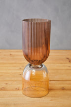 Small Amber and Brown Glass Vase | Esma
