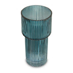 Small Ribbed Blue Glass Vase | Esma
