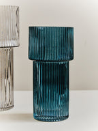 Small Ribbed Blue Glass Vase | Esma