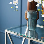 Small Ribbed Blue Glass Vase | Esma