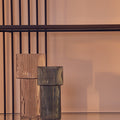 Large Ribbed Grey Glass Vase | Esma