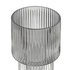 Large Ribbed Grey Glass Vase | Esma