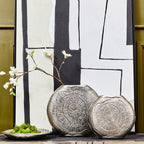 Silva Small Oak Effect Silver Finish Vase