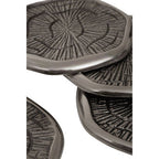 Set of Four Oak Effect Silver Top Coasters | Silva
