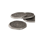 Set of Four Oak Effect Silver Top Coasters | Silva
