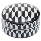 Small Black and White Geometric Print Ceramic Trinket Box | Marlo