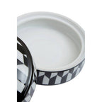 Small Black and White Geometric Print Ceramic Trinket Box | Marlo
