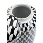 Small Black and White Geometric Print Ceramic Jar | Marlo