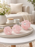 Set of 3 Pink Glass Ornament | Knot Decor